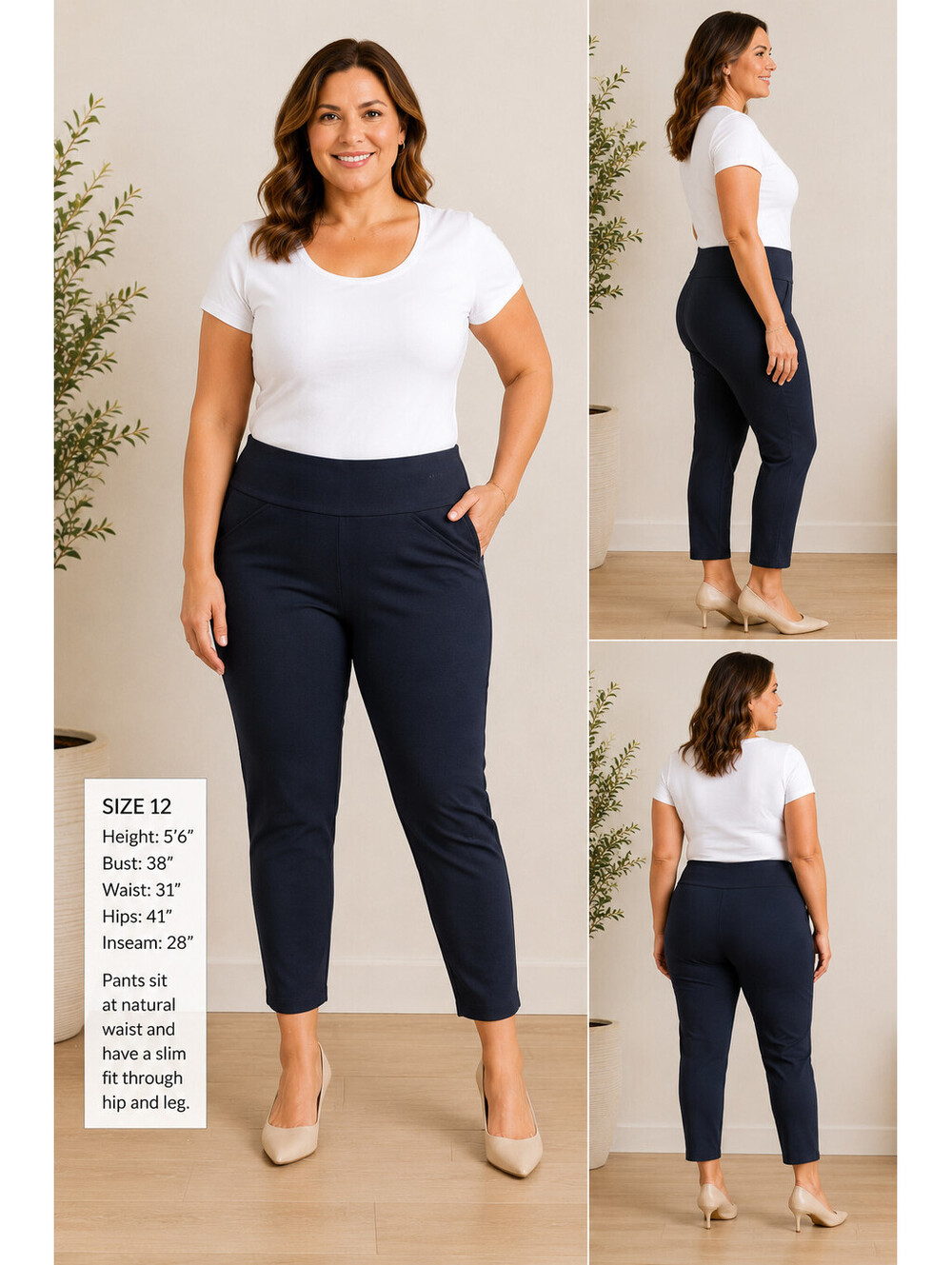 Charter Club Cambridge Slim Black Pants Size 12